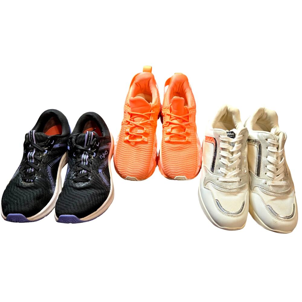 Just So + More Size 8 Women's Tennis Athledic Lot of 3 Pairs Bulk Shoes Orange